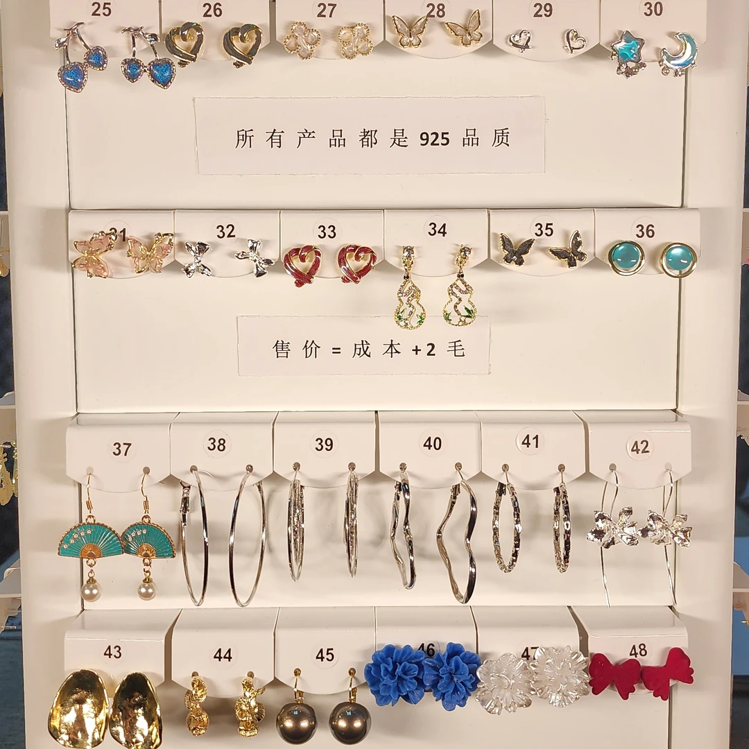 锌合金耳饰 轻奢耳钉小众高级感925耳环2025新款