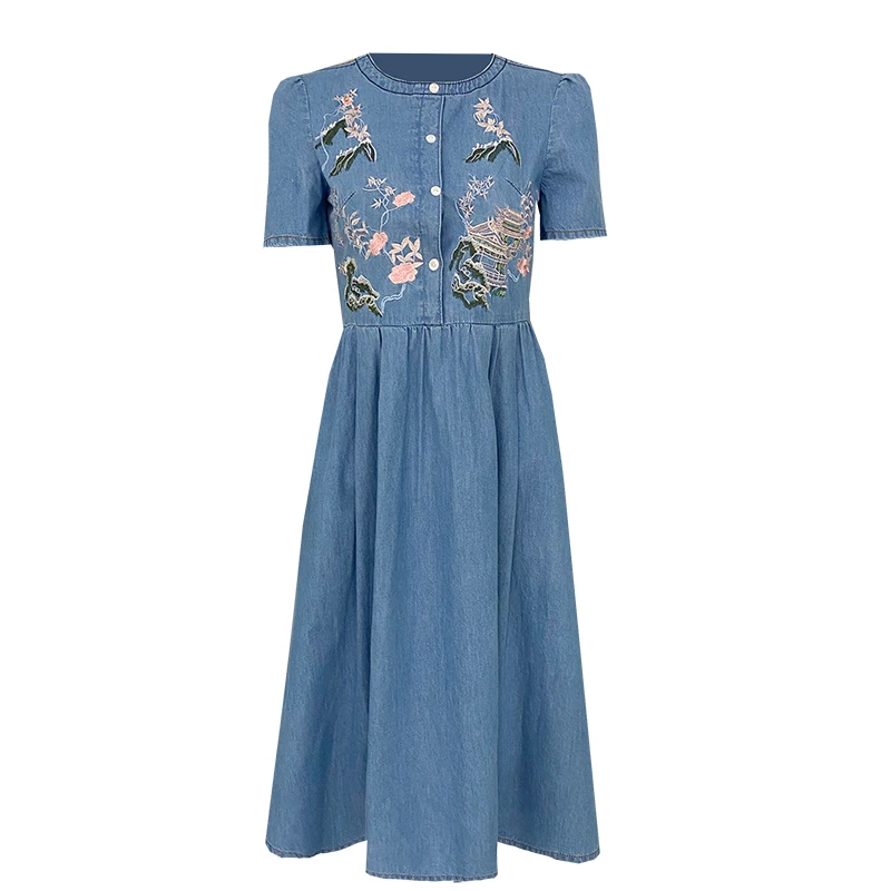 【丁姐宠粉专享】BR07138075醉桃花牛仔连衣裙