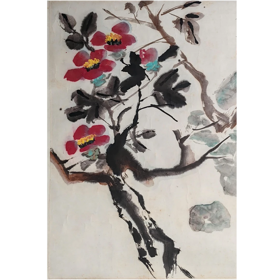 LOT.527 《花卉》55*40cm 纸本设色镜片
