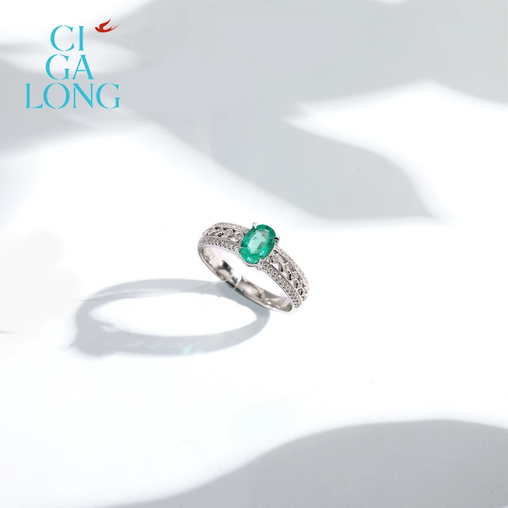 CIGALONG祖母绿戒指3255