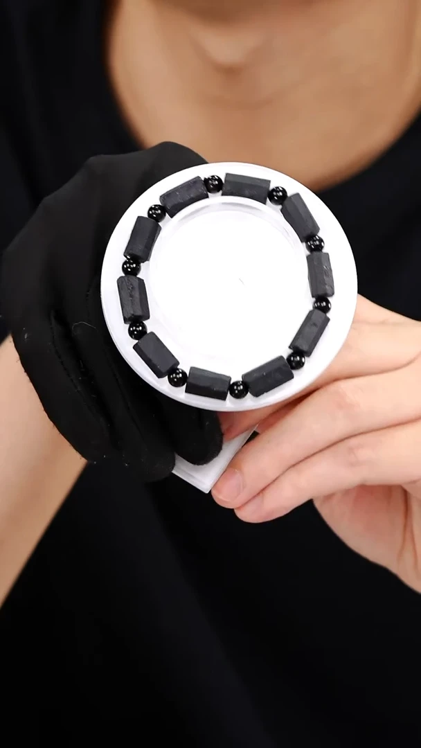 黑碧玺原石手链未镶嵌碧玺多样性发其一