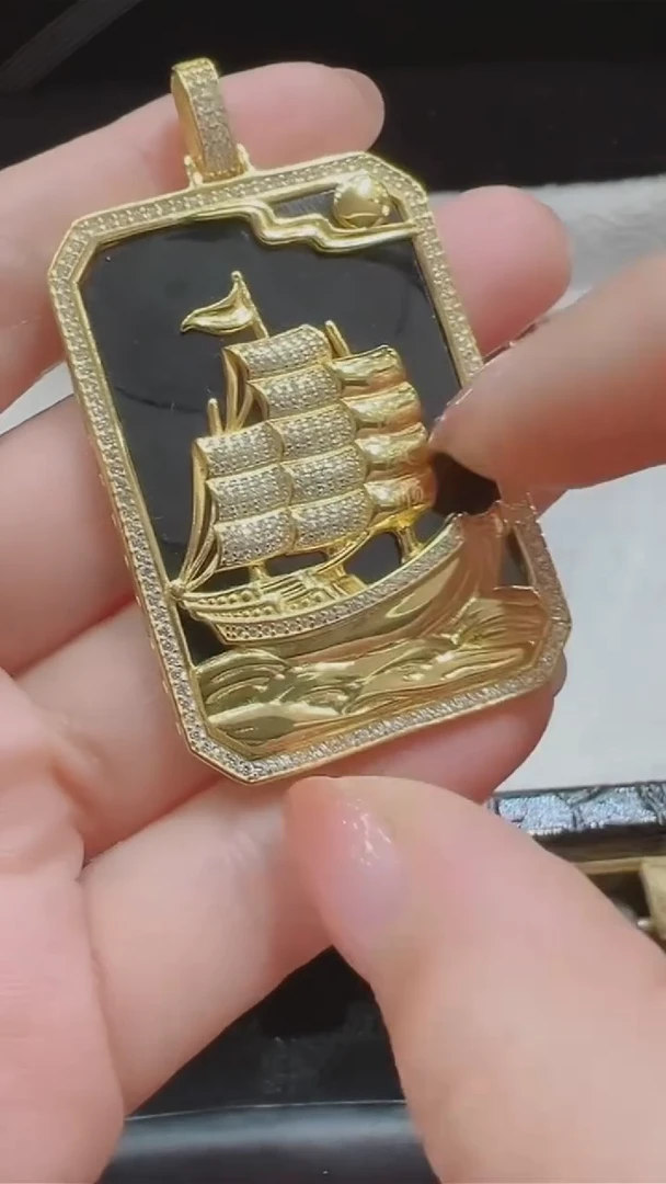 和田玉银S925镶嵌吊坠(赠链)黑碧和田玉吊坠