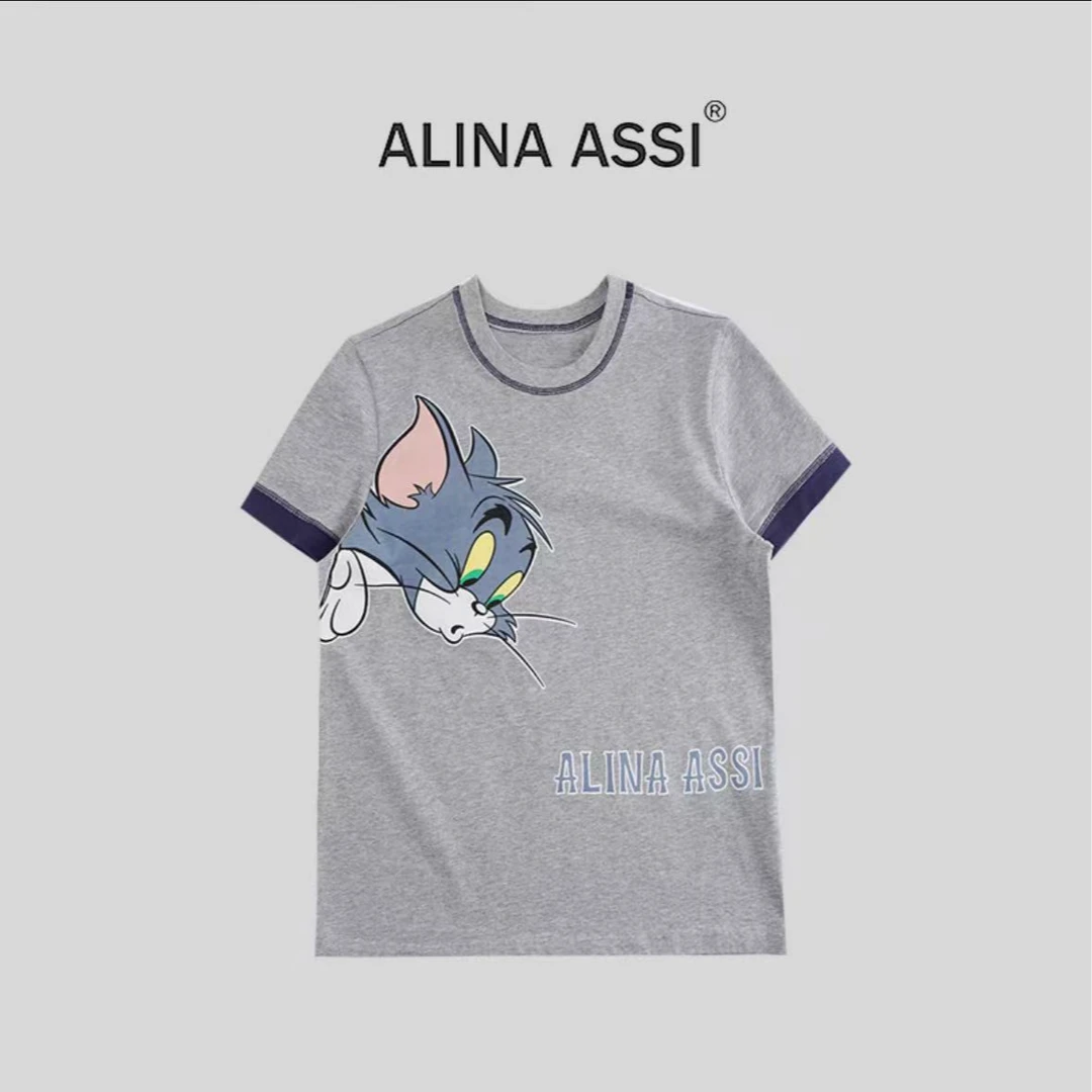 【一个艺】2025春夏新款百搭时尚T恤简约显瘦短袖上衣W182