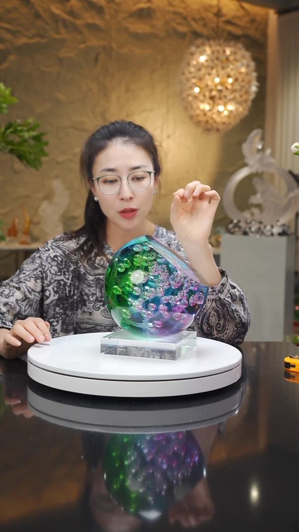 琉璃手工艺品福利繁花摆件小号带底座