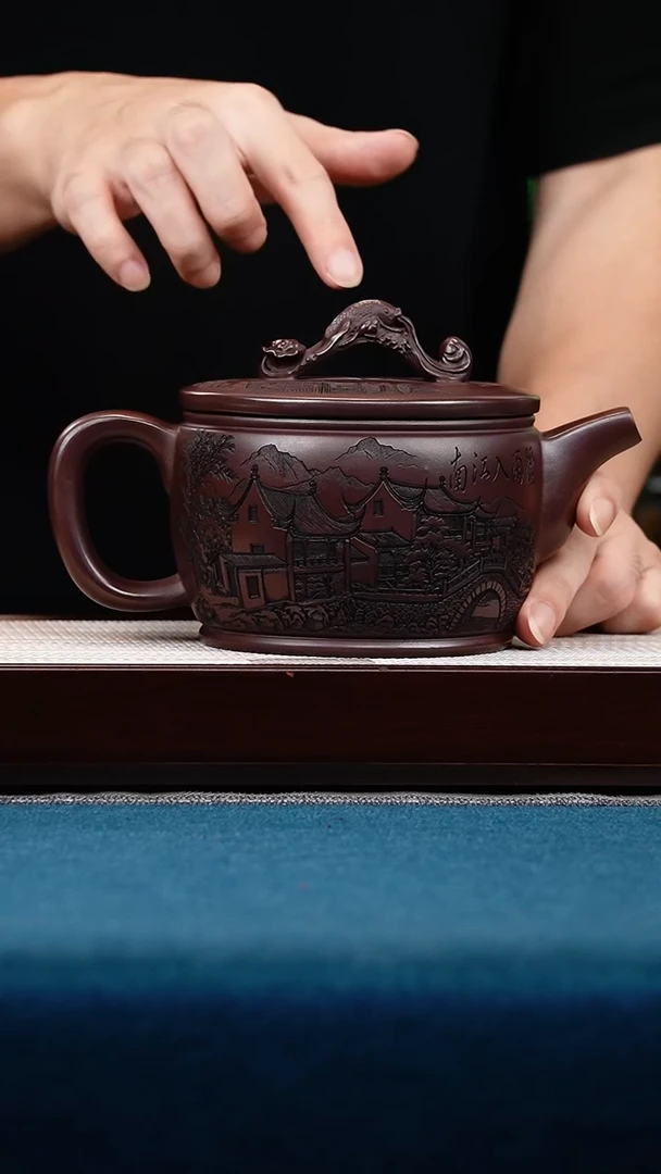 茶壶紫砂古乌泥龙门汉瓦