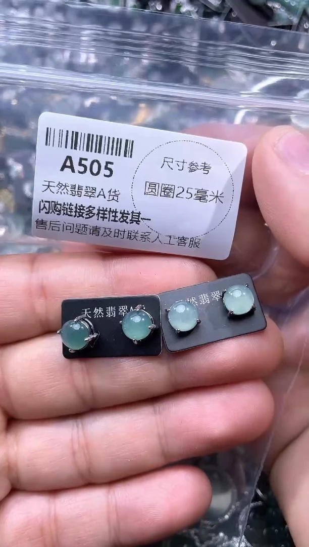 【闪购商品】翡翠颈饰未镶嵌A505耳钉 多样性发其一