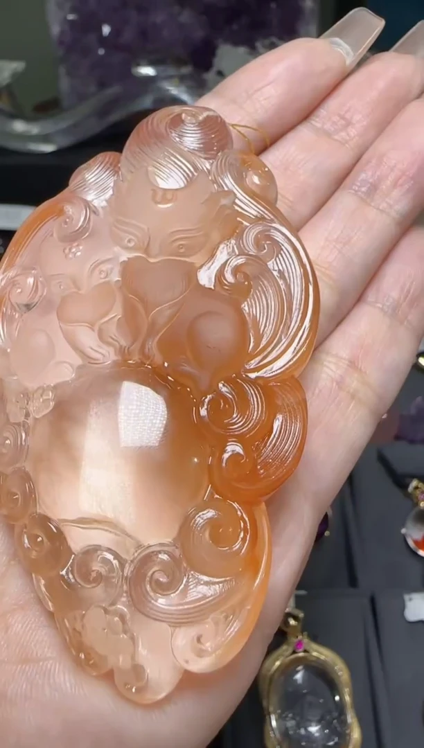 【闪购商品】水晶吊坠未镶嵌红兔毛凤九吊坠 JP38222成成