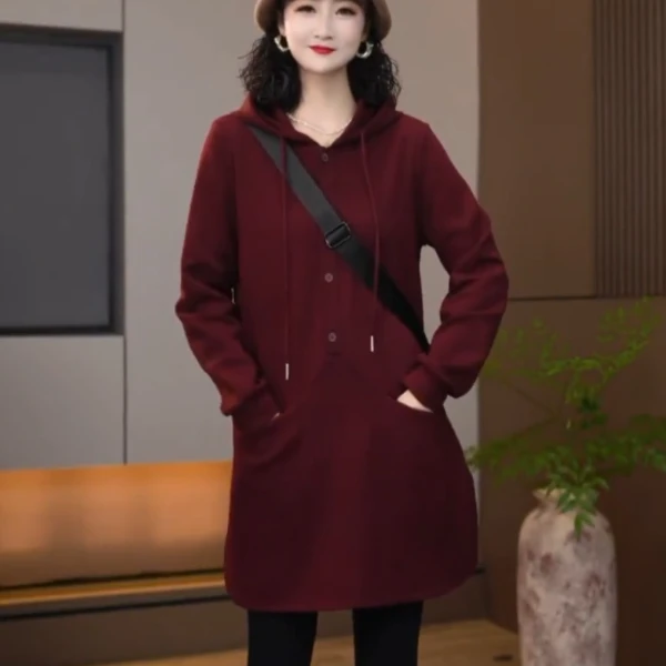 欧货高端轻奢连帽卫衣女款秋冬季加绒加厚宽松大码显瘦打底衫上衣