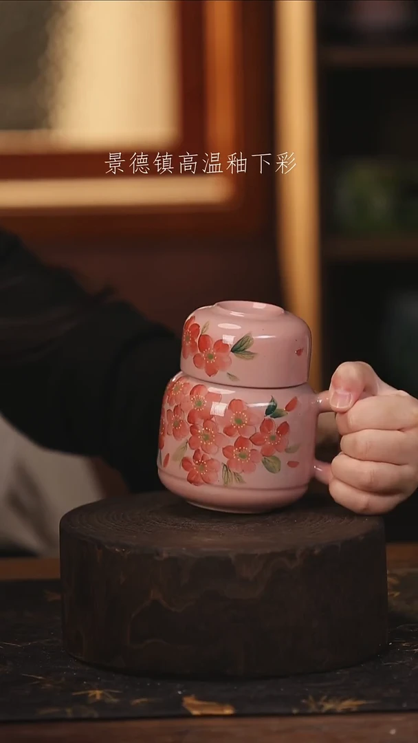 陶瓷景德镇高温釉下手绘陶瓷@L069@