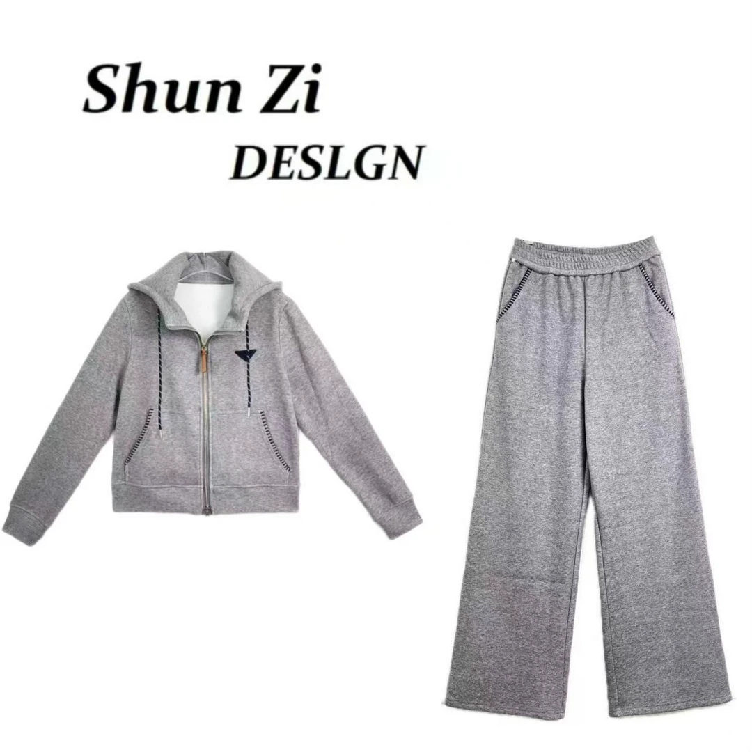 顺子/SZ9999  设计师款时尚百搭欧韩休闲显瘦卫衣卫裤套装