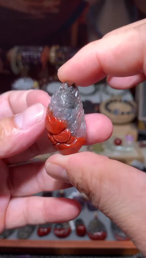 未镶嵌珠宝半成品水晶红极光凤九