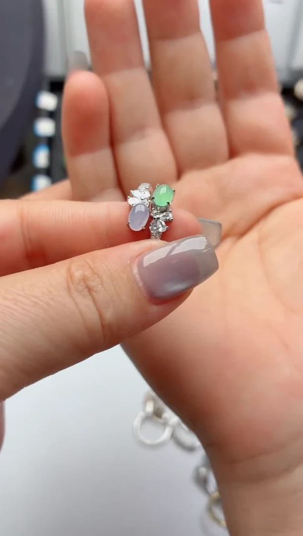 银S925镶嵌戒指翡翠.