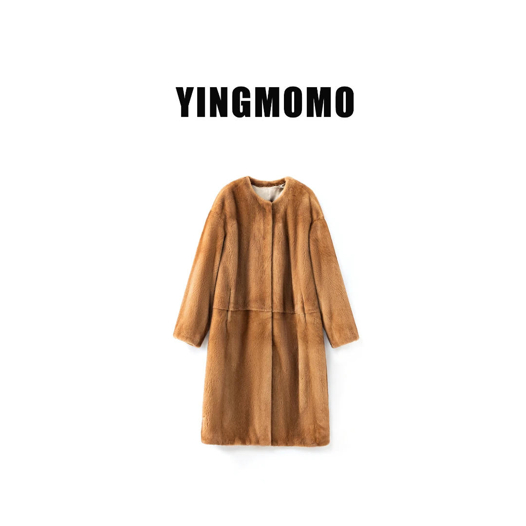 【YINGMOMO】影哥「长款马天尼」老钱风丹麦紫金短二天鹅绒水貂长款