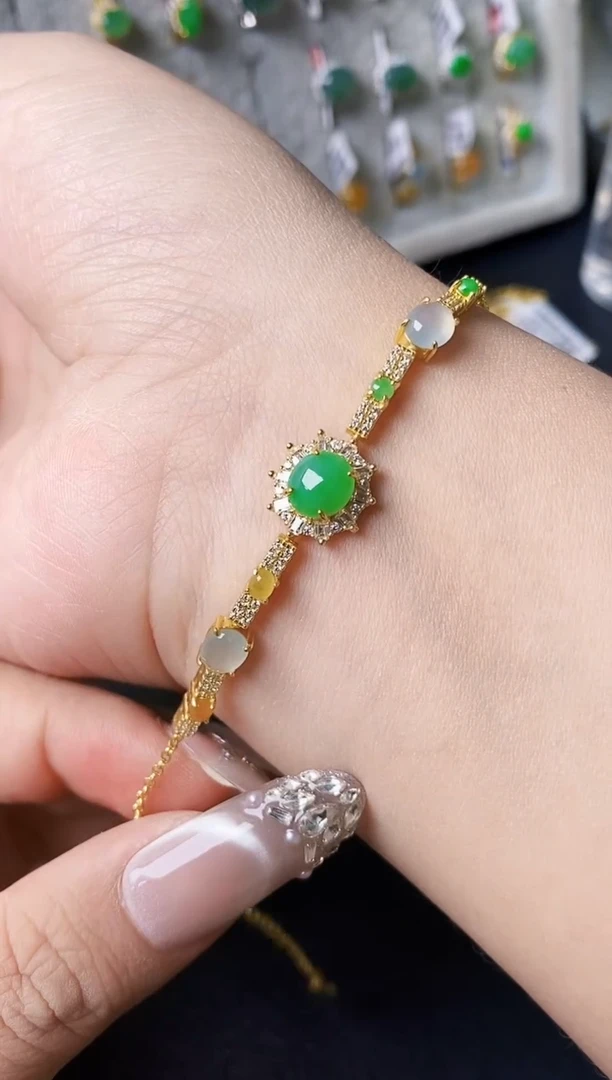 银S925镶嵌戒指翡翠0390