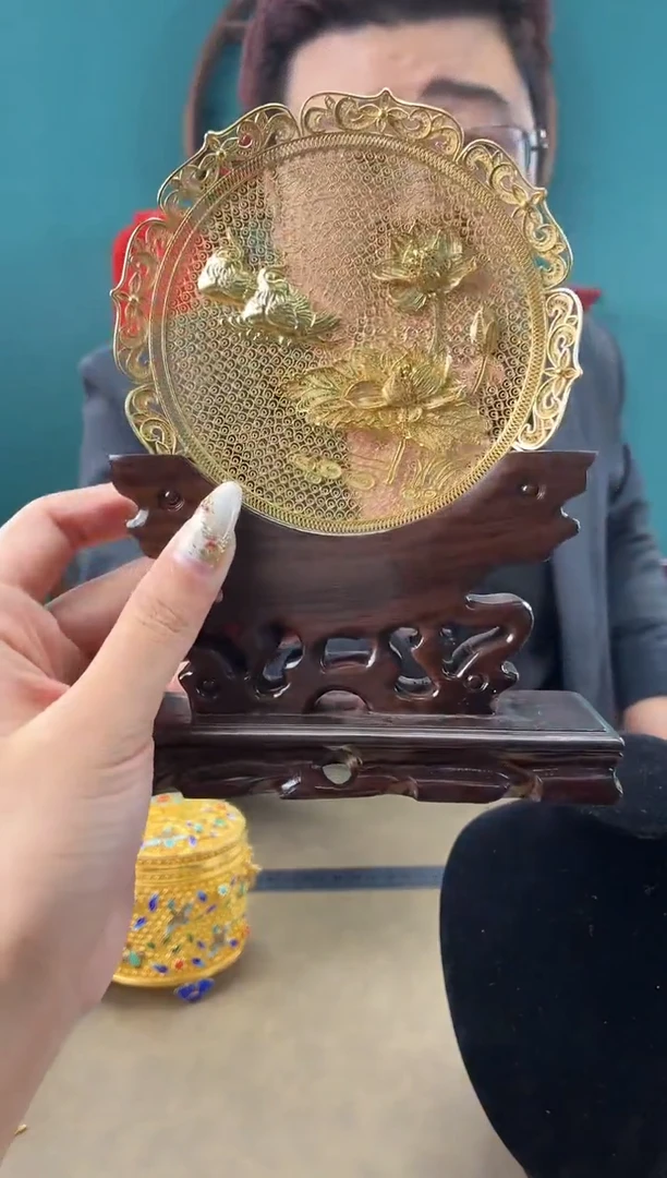 非遗手工花丝镶嵌盘子