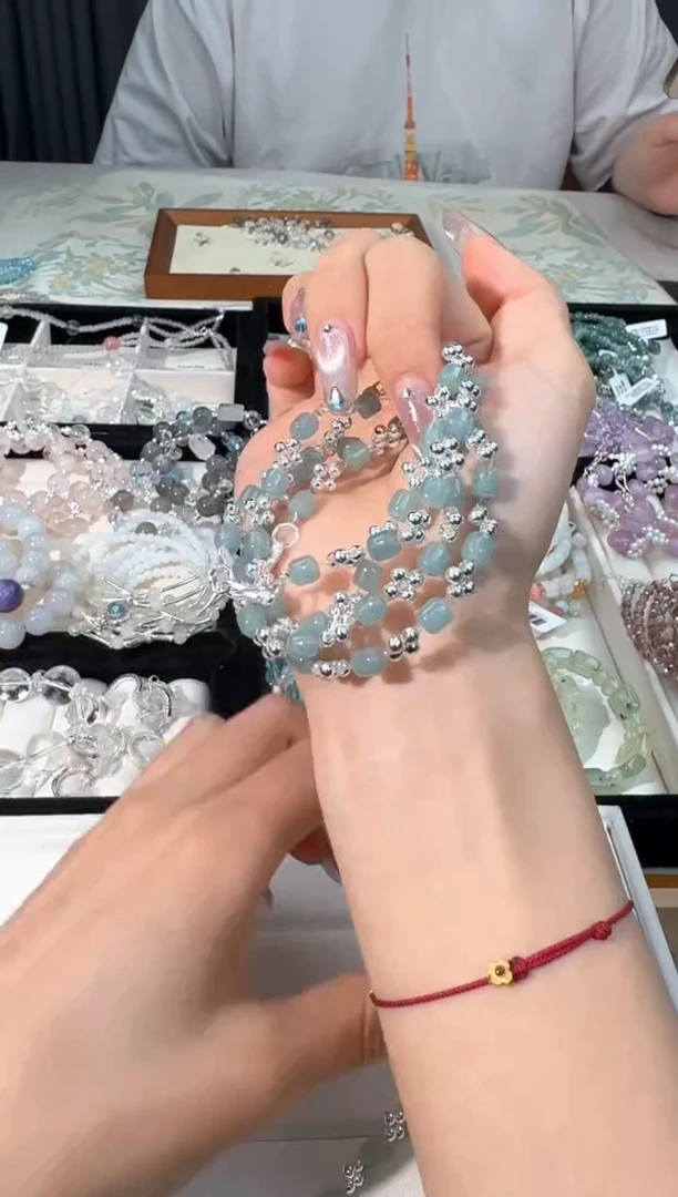 未镶嵌手链翡翠J016翡翠桶珠编织款