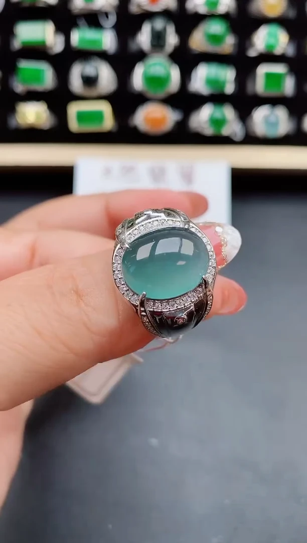 【闪购商品】翡翠戒指银S925镶嵌5635