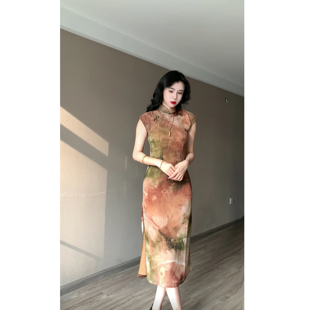 【葶上秋风】绫曦春夏新款复古港风旗袍复古少女显瘦夏季