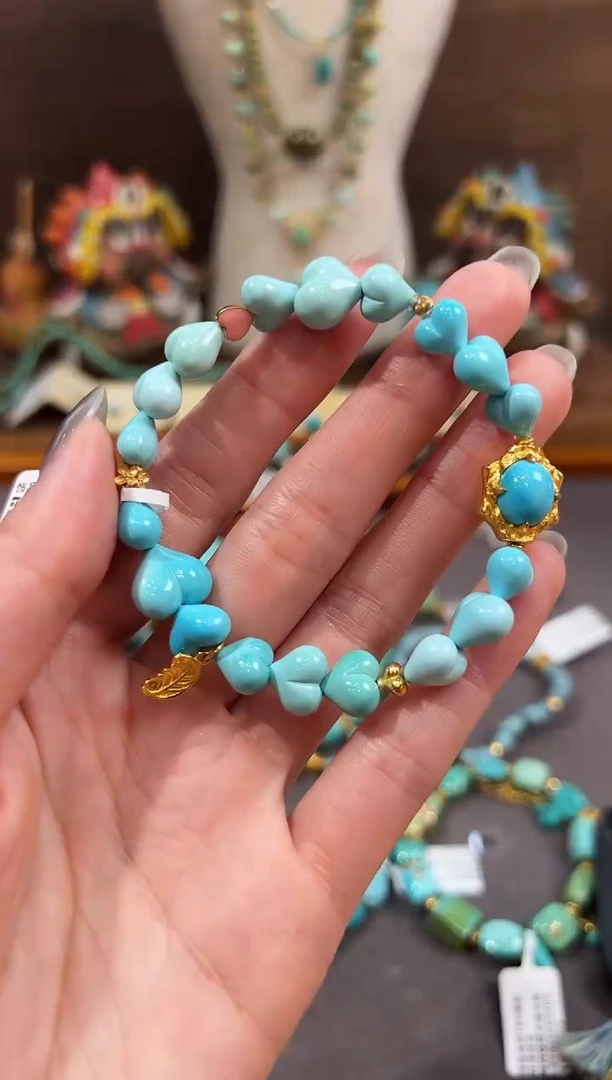 18K金镶嵌绿松石手链绿松石手链