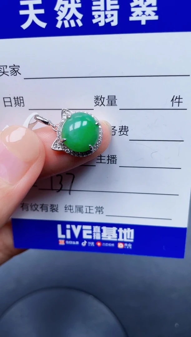 颈饰银S925镶嵌翡翠137