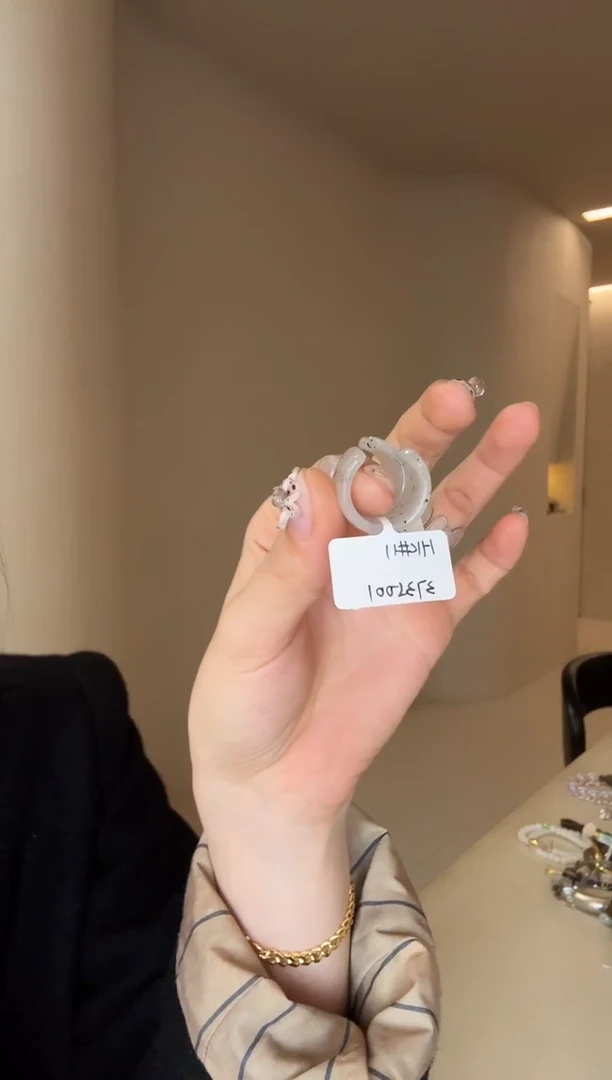 未镶嵌戒指和田玉11码开口点墨多样性发其一