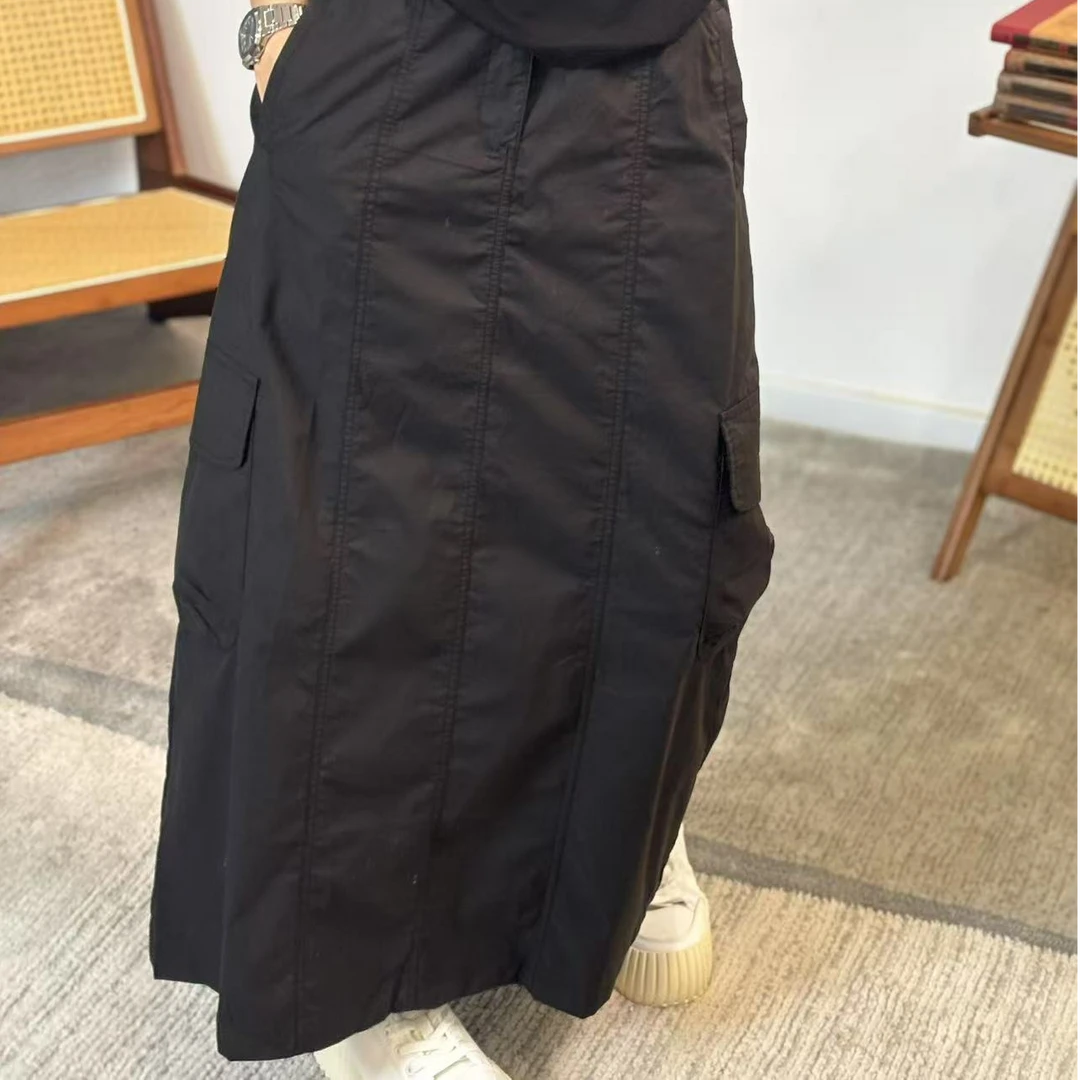 女士松紧腰工装裙