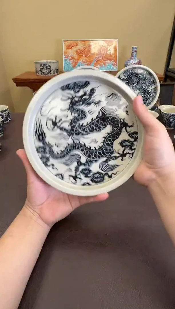 二号釉1351龙纹壶承