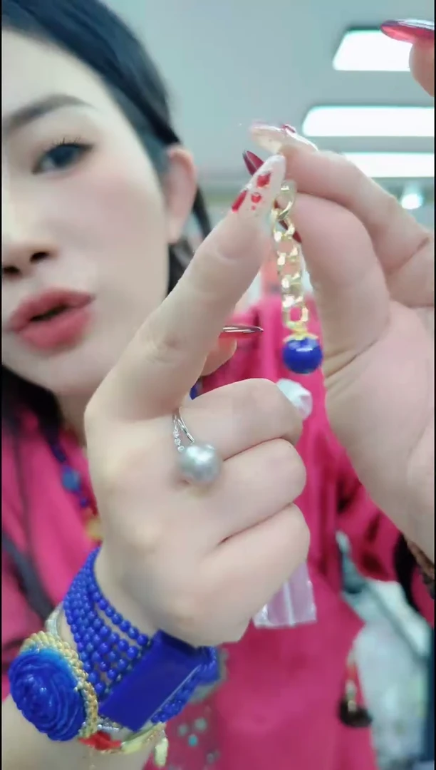 【闪购商品】青金石颈饰合金1920圆珠耳坠