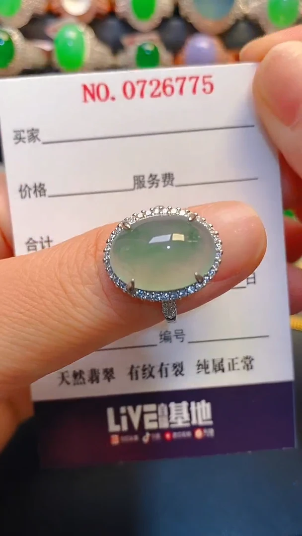 银S925镶嵌翡翠耳饰天然