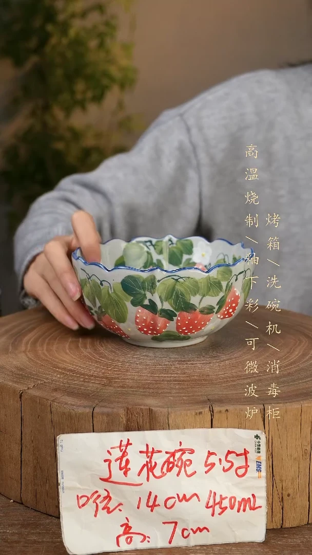 碗瓷景德镇手工手绘高温瓷釉下彩