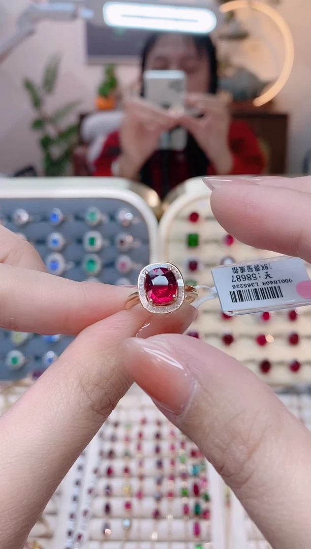 【闪购商品】碧玺18K金戒指18K金镶嵌1