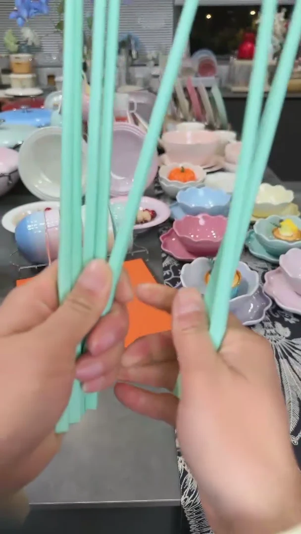 【闪购商品】瓷筷子SPS6双盒装-孔雀青