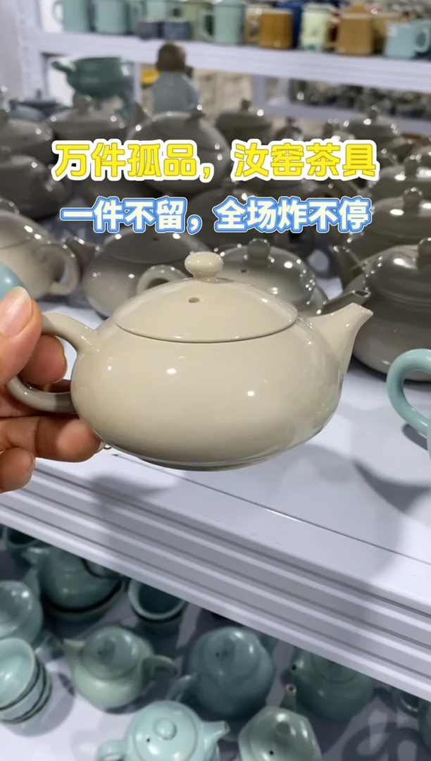 【清！一件不留】汝窑茶壶盖碗茶杯主人杯微矿点