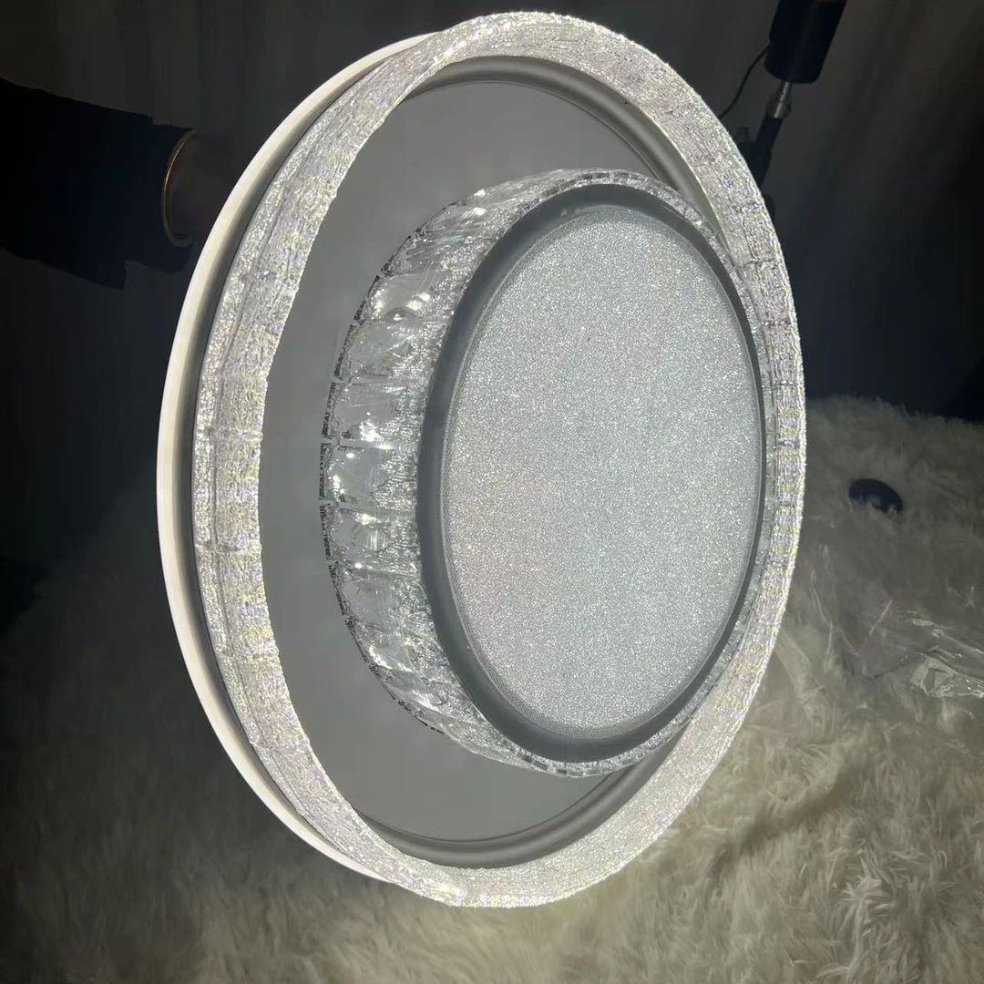 可调节铁艺轻奢吸顶灯卧室50W（含）-100W（不含）吸顶灯水晶工艺