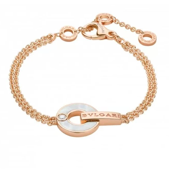 99新 BVLGARI/宝格丽 BVLGARI系列 BR858786 白贝母钱币手链S/M码