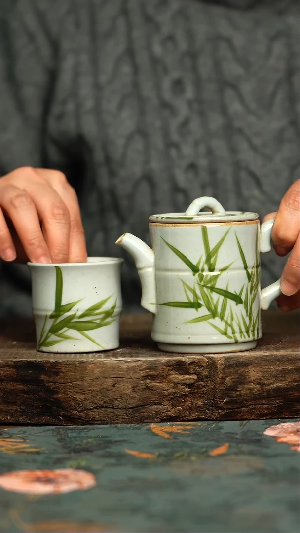 【闪购商品】杯杯釉下彩手工手绘同款陶器