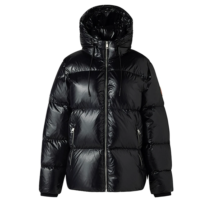 冬季男女同款厚款泡芙羽绒服男款暗亮面羽绒服