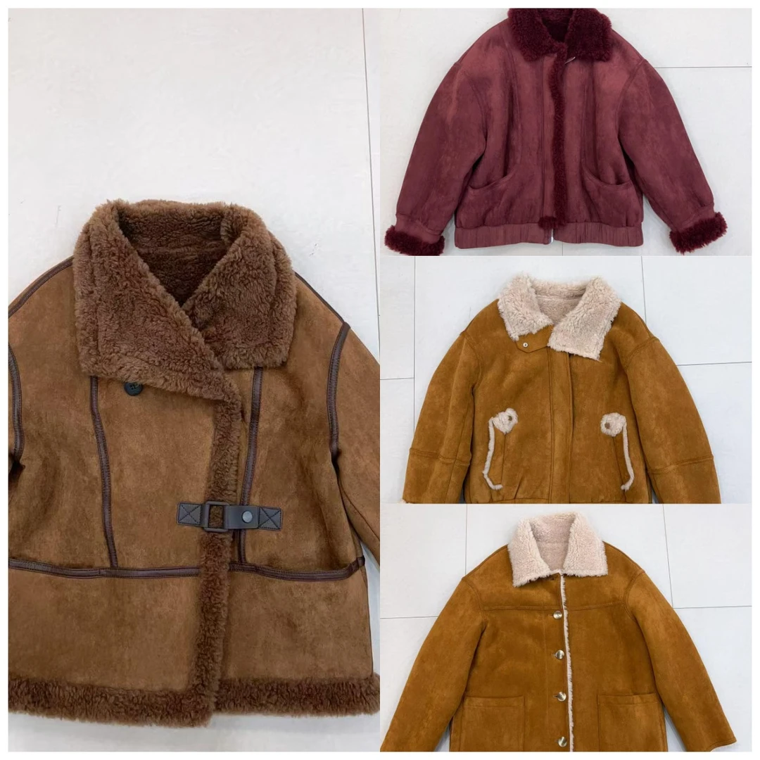 【集合】海宁秋冬新款100羊毛一体女装休闲短外套加厚