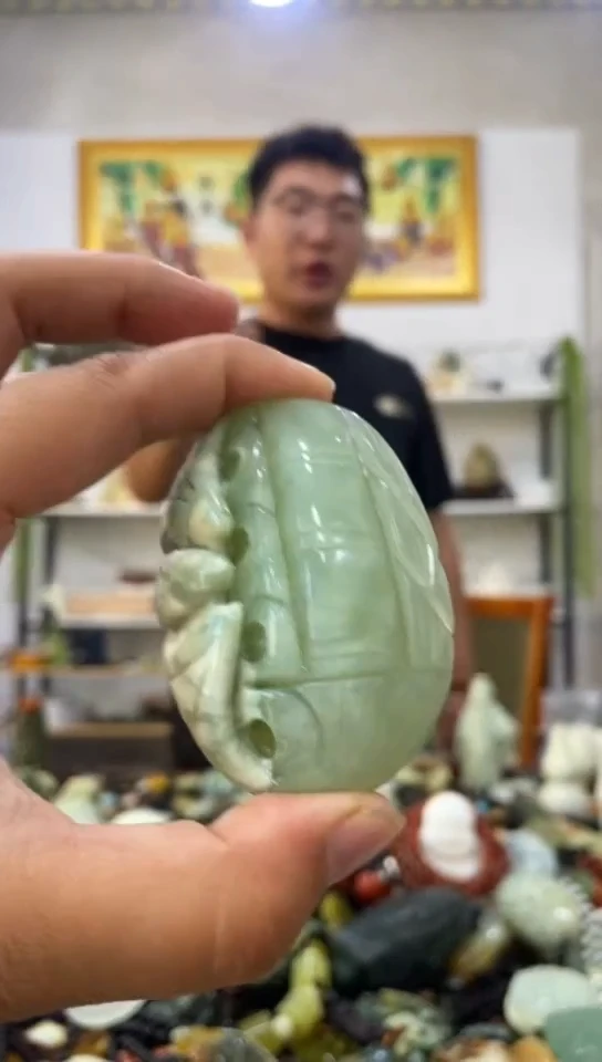 未镶嵌岫玉手把