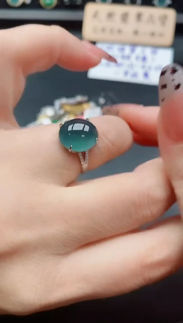 银S925镶嵌戒指翡翠12121