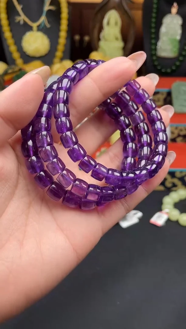 紫晶手串未镶嵌手串XH108多样性发其一
