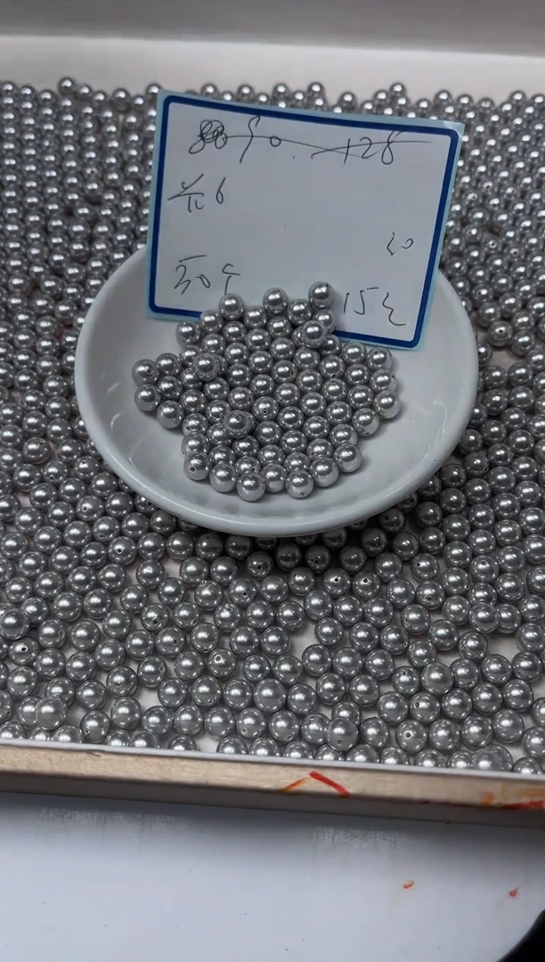 未镶嵌拼合珍珠（马贝珠）散珠B756灰贝珠6mm 50颗15元