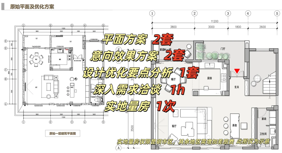 家庭办公商业 室内设计装修设计 平面布局及概念方案（200㎡内）