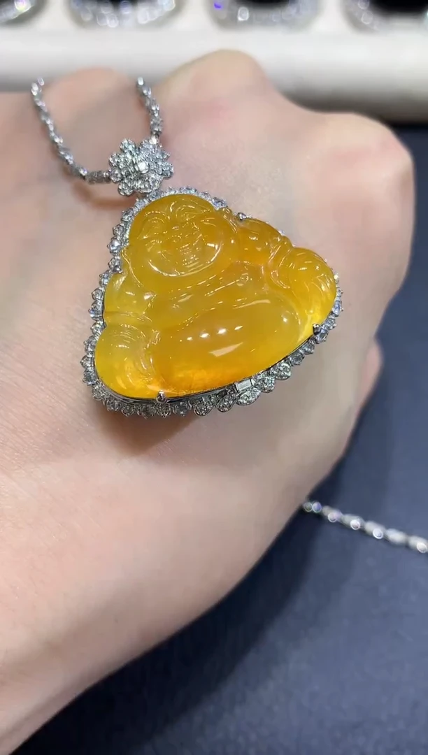 吊坠(不含链)18K金镶嵌翡翠A35 不含链 多样性发货一件