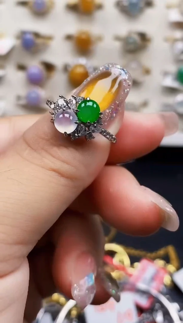 银S925镶嵌戒指翡翠3053