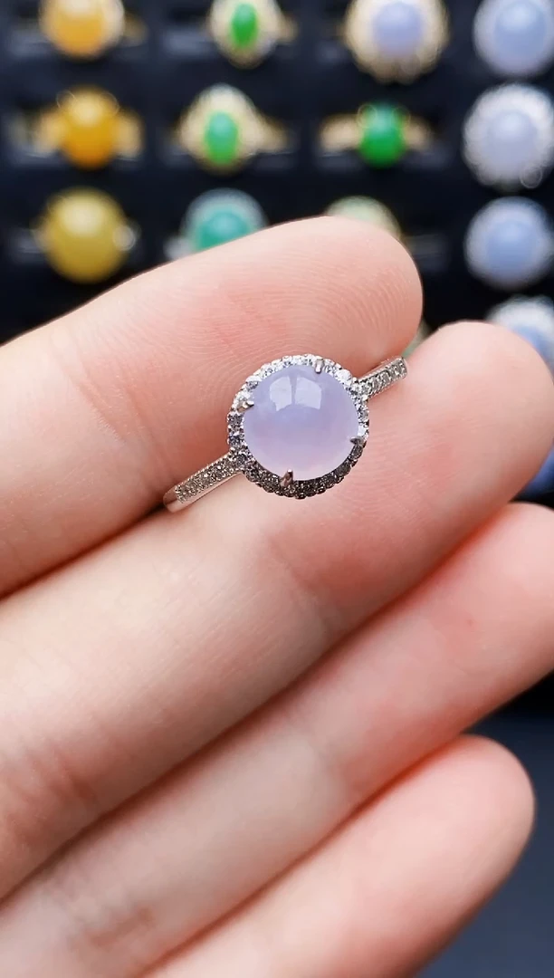 银S925镶嵌戒指翡翠9037