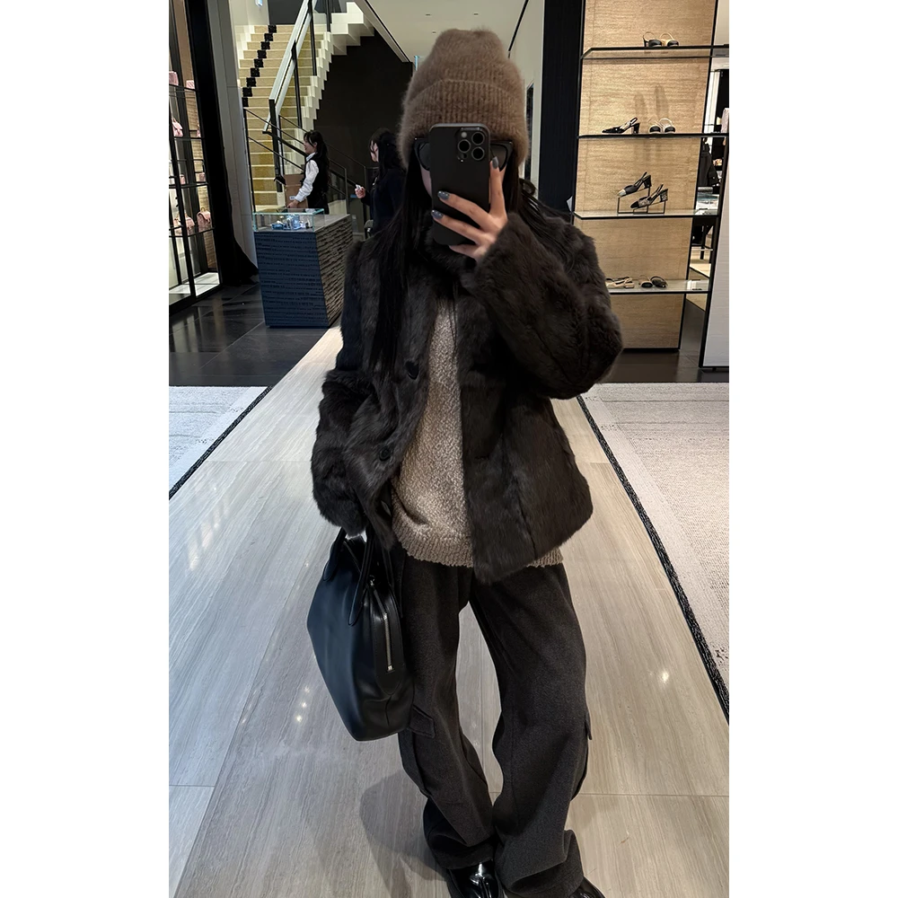LA CALLA 100兔毛老钱贵气皮草外套CC-WV7869