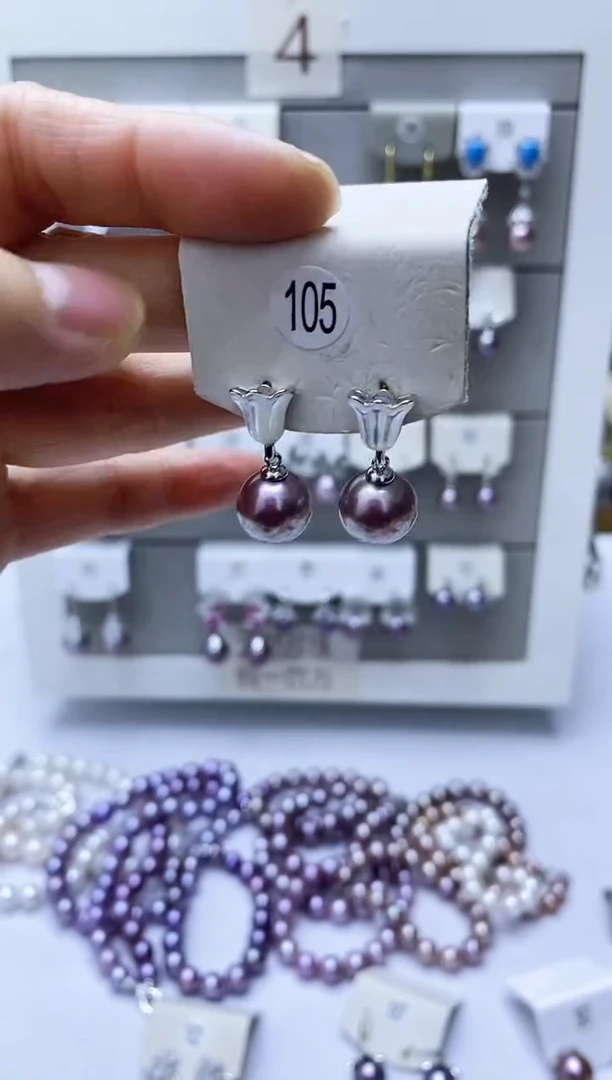 【闪购商品】淡水珍珠耳饰银S925镶嵌105