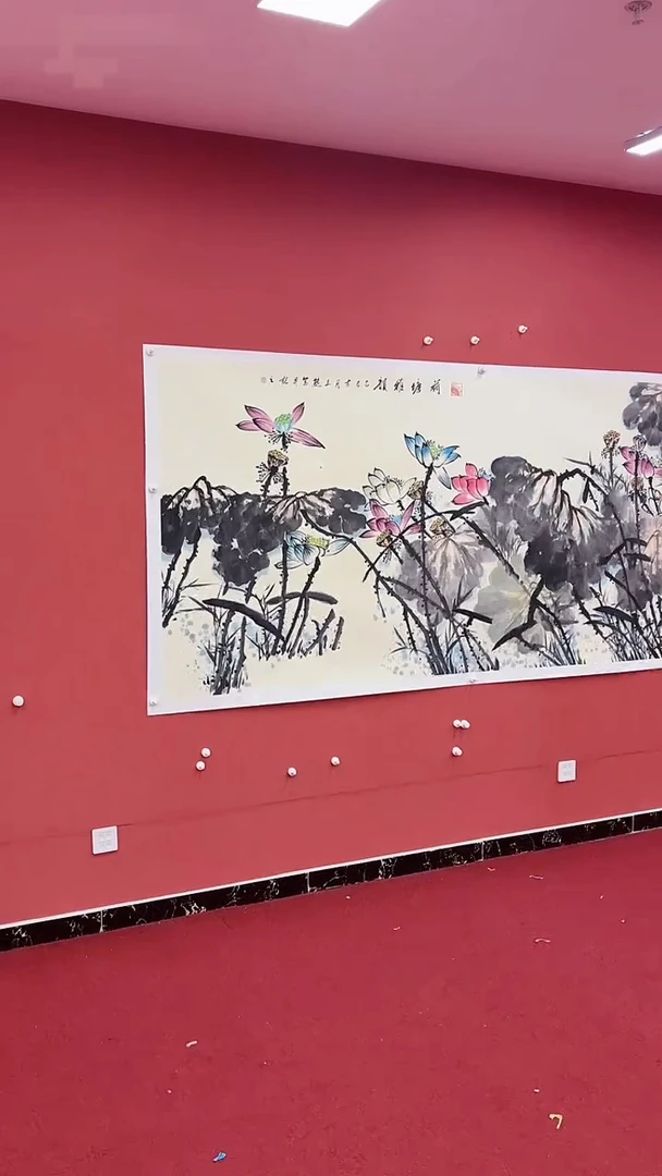 国画荷塘雅韵八尺