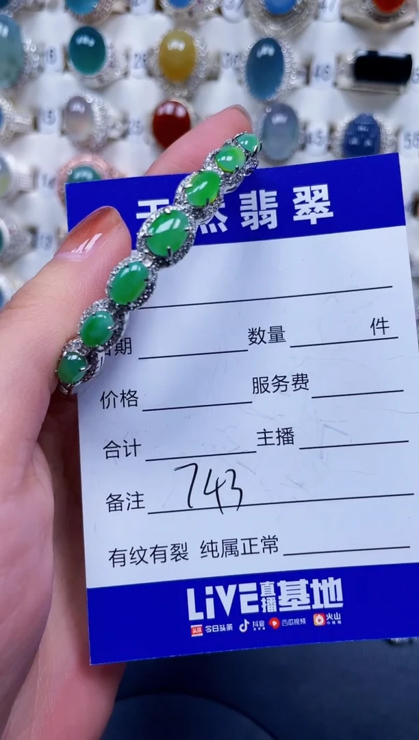 银S925镶嵌手镯翡翠743